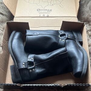 Double H Black Leather Boots